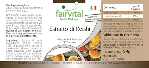FAIRVITAL Reishi estratto capsule 90 cps 500mg
