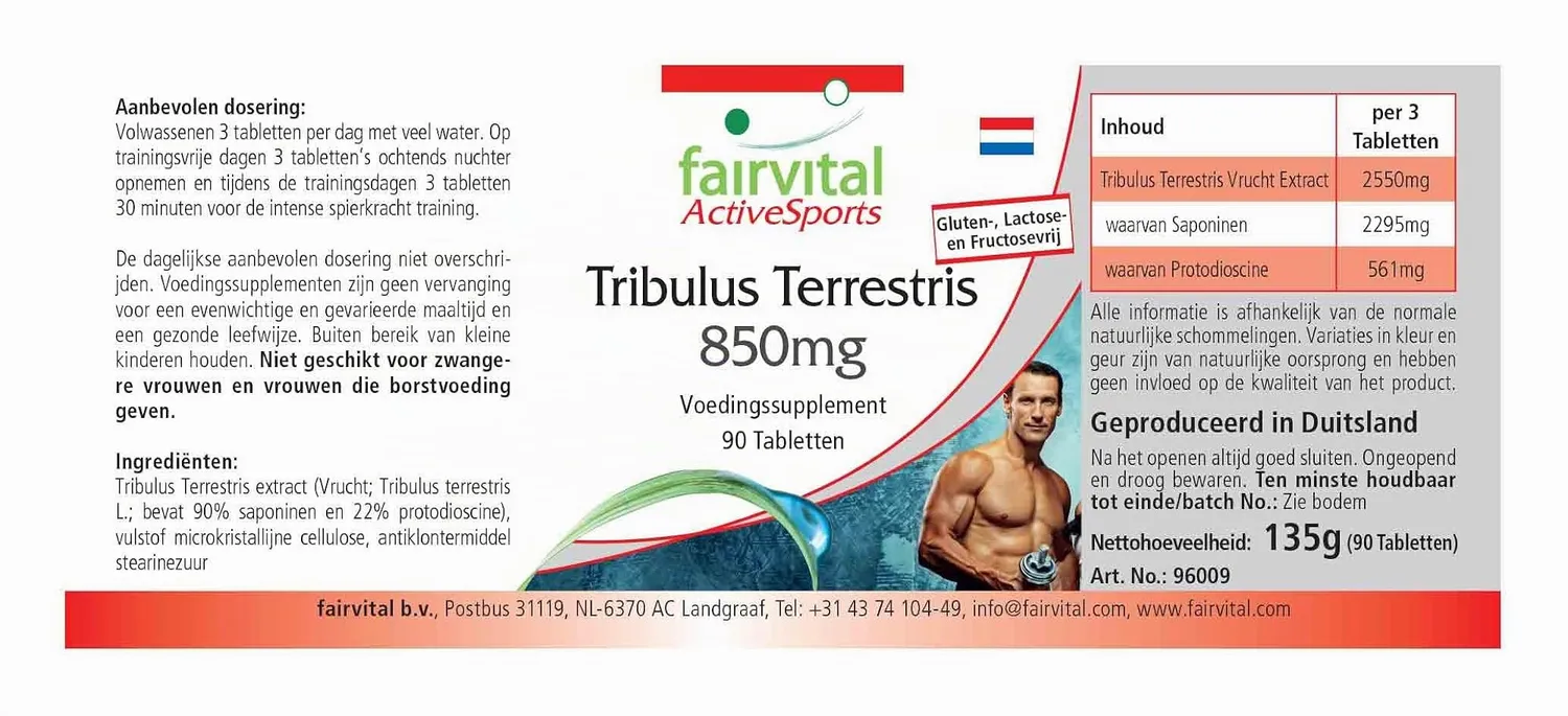 Fairvital Tribulus Terrestris 850 mg compresse 90 pezzi 90% saponine