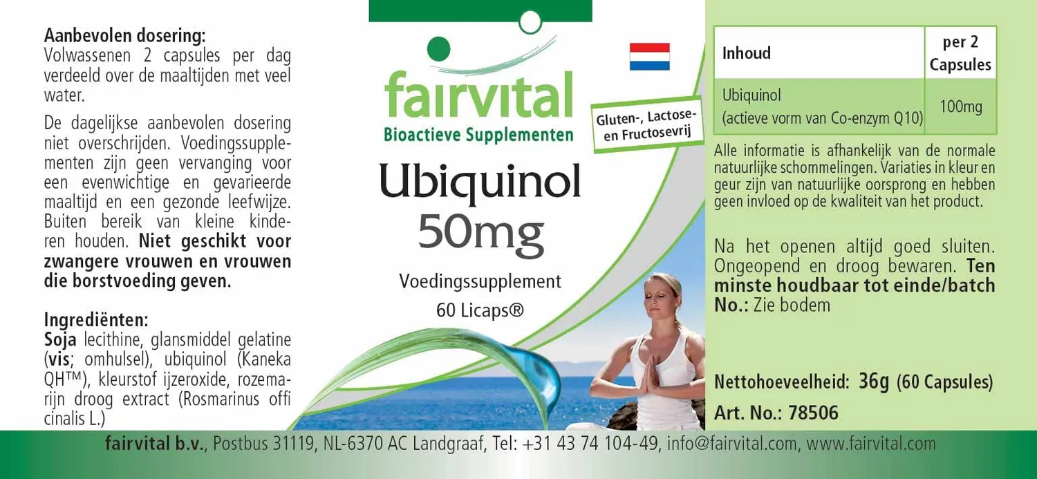 Fairvital Ubiquinolo 50 mg capsule 60 pezzi Kaneka QH energia