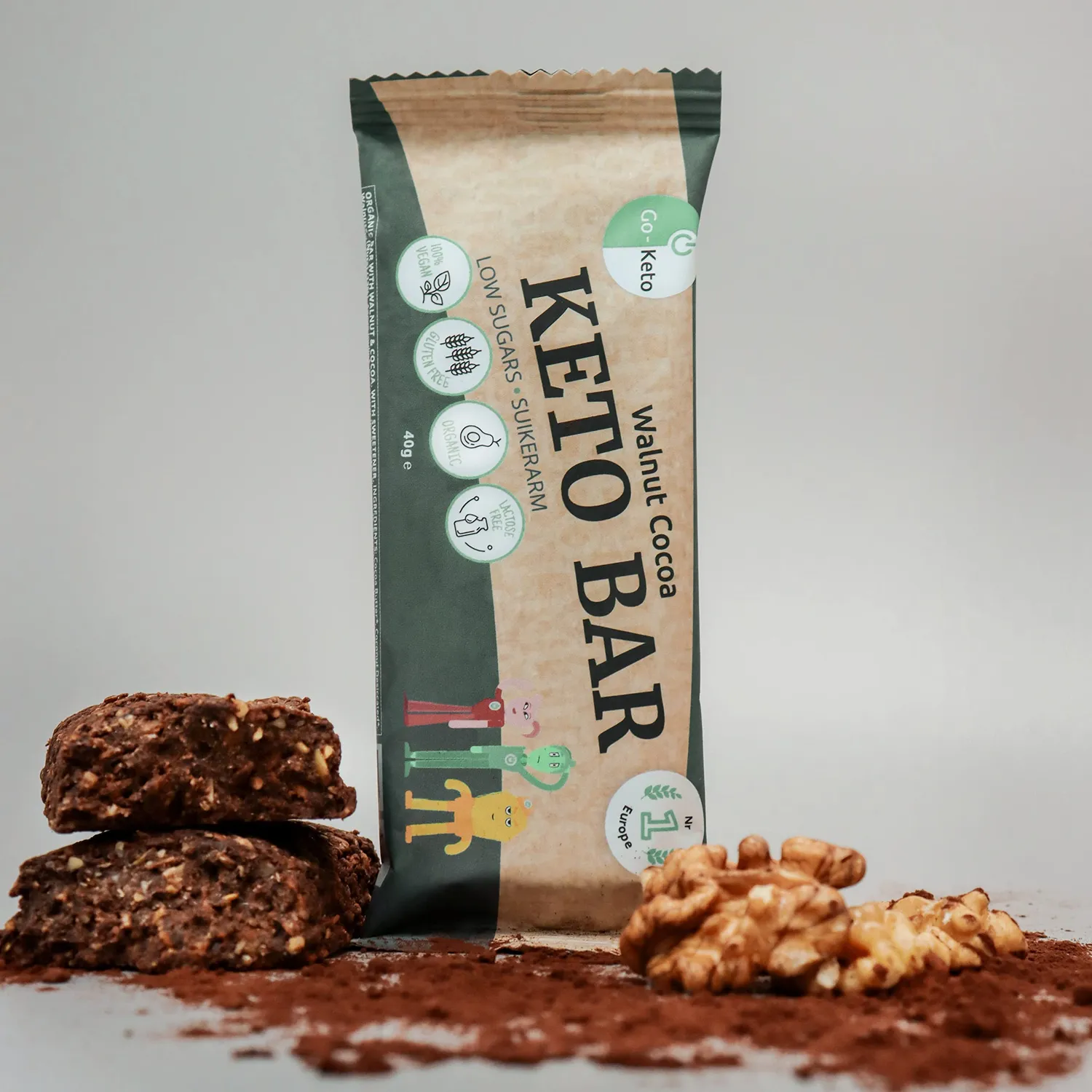 Go-Keto Bar Walnut Cocoa barretta keto 12x40g bio