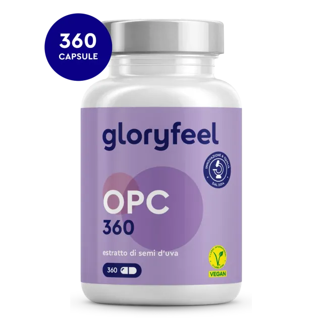 gloryfeel OPC 360 capsule integratore semi d'uva antiossidante