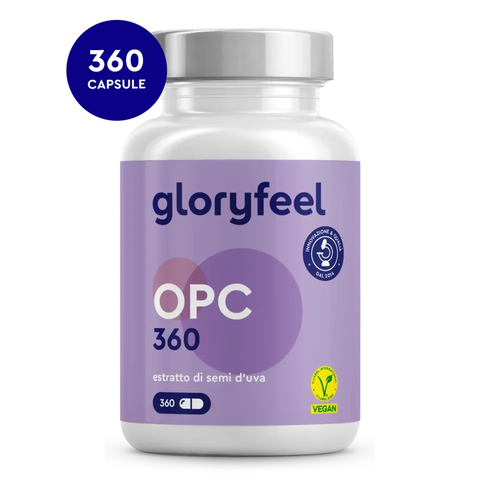 gloryfeel OPC 360 capsule integratore semi d'uva antiossidante