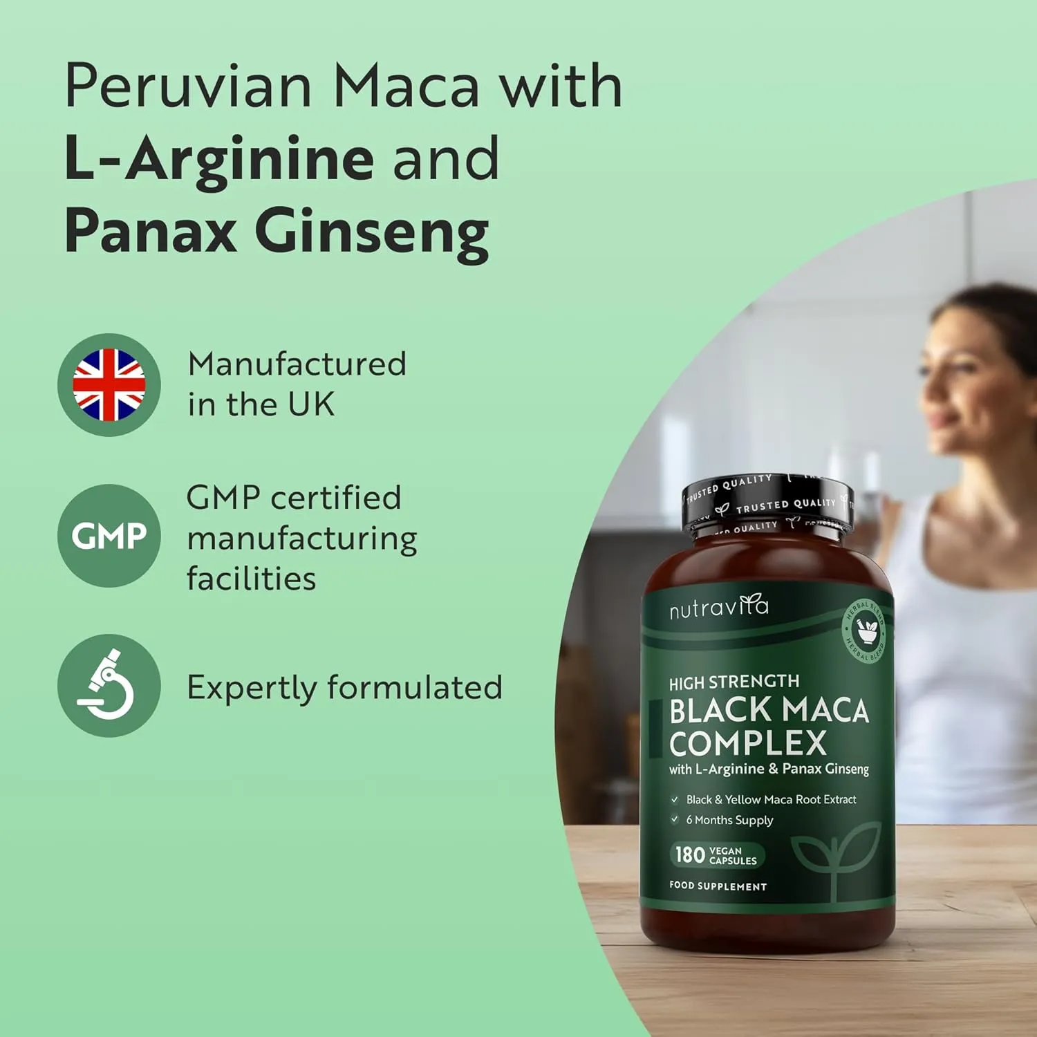 Nutravita Maca Nera Complesso 180 Capsule Vegane Ginseng