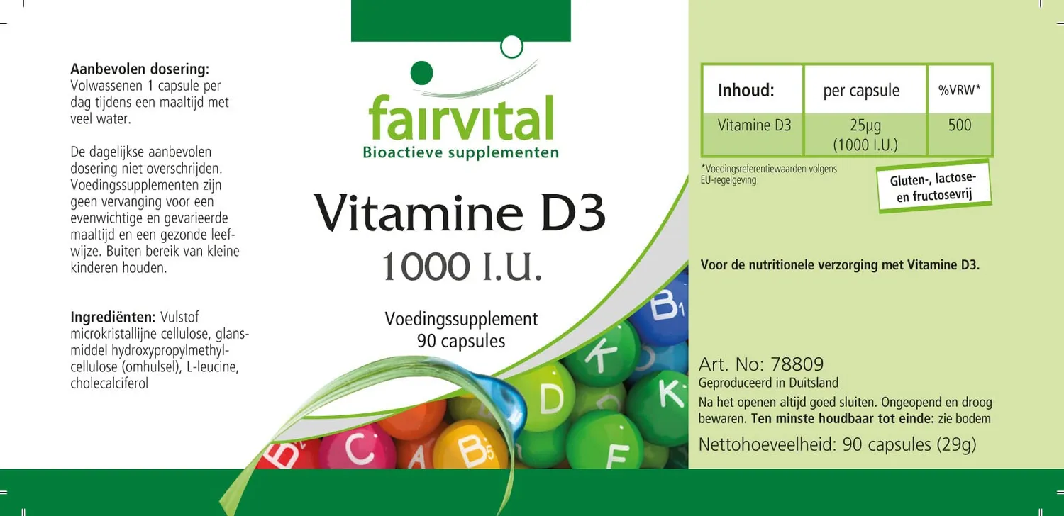 Fairvital Vitamina D3 1000 UI capsule 90 pezzi 25 mcg