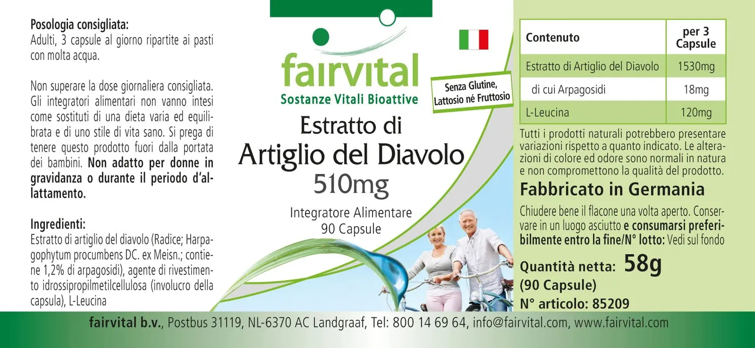 Fairvital Artiglio del Diavolo 510mg capsule 90pz arpagosidi