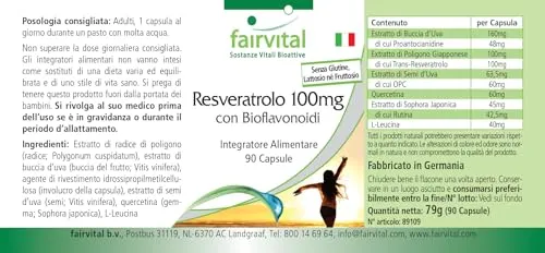 Fairvital Resveratrolo 100 mg Capsule 90 pz con OPC