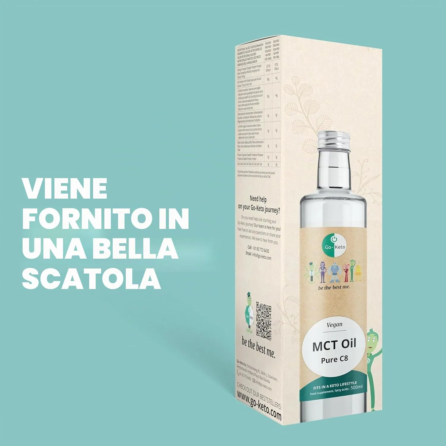Go-Keto MCT C8 olio cocco 500ml vegano keto