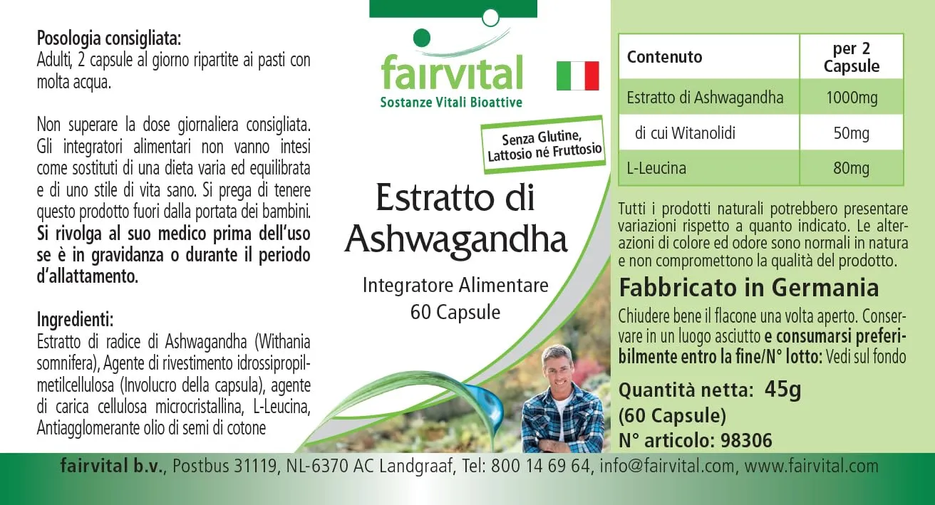 Fairvital Ashwagandha capsule 60 capsule 1000 mg adattogeno