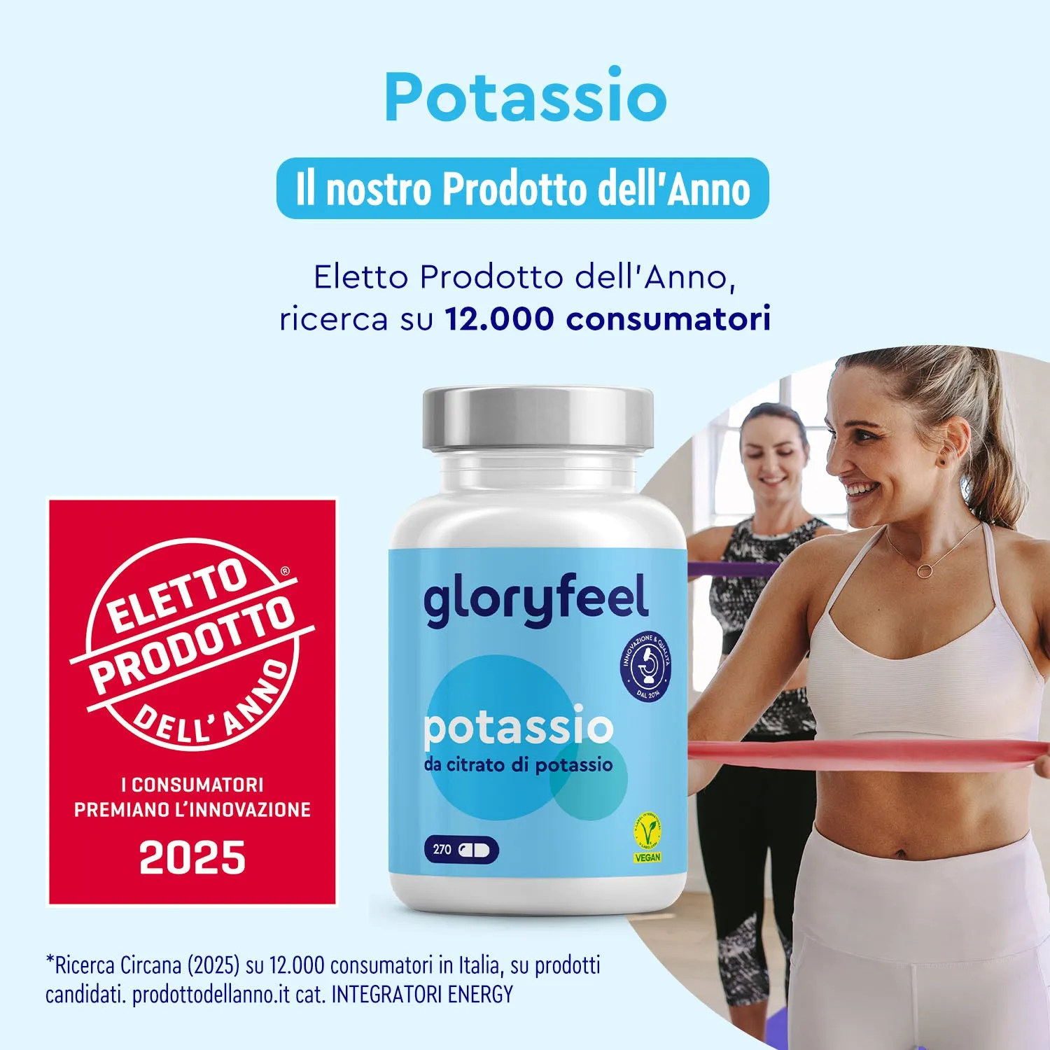 gloryfeel Potassio capsule 270 citrato per muscoli