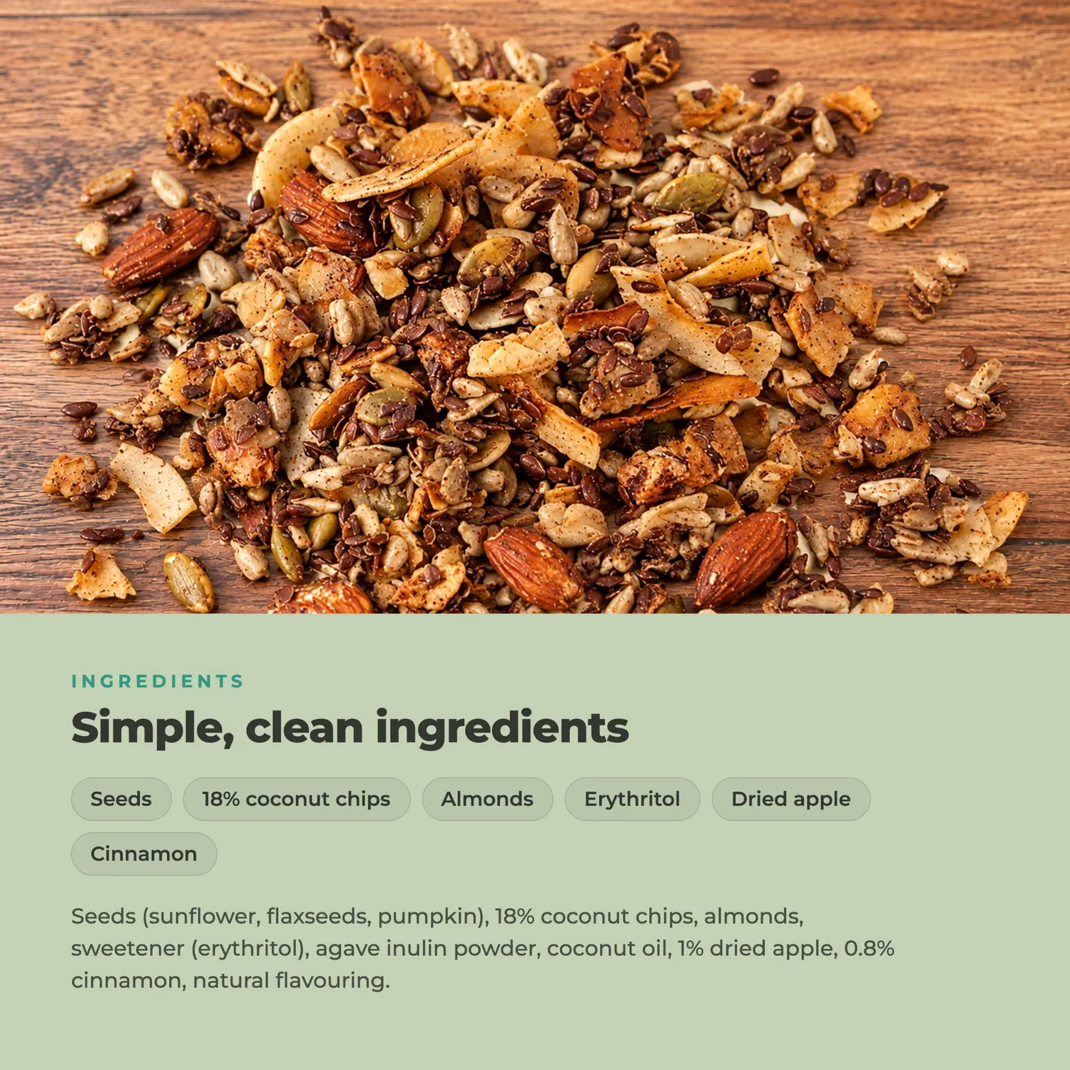 Go-Keto Granola Apple Cinnamon muesli 290g keto