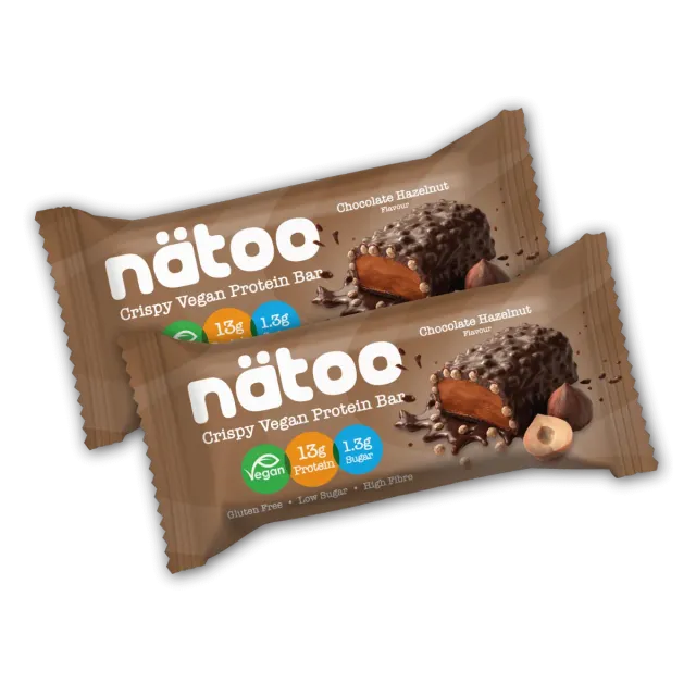Natoo Food Duo Barrette Proteiche Cioccolato Nocciola 2x50 g