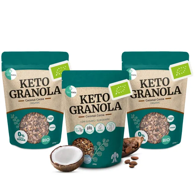 Go-Keto Bio Granola cocco cioccolato 3x290g keto
