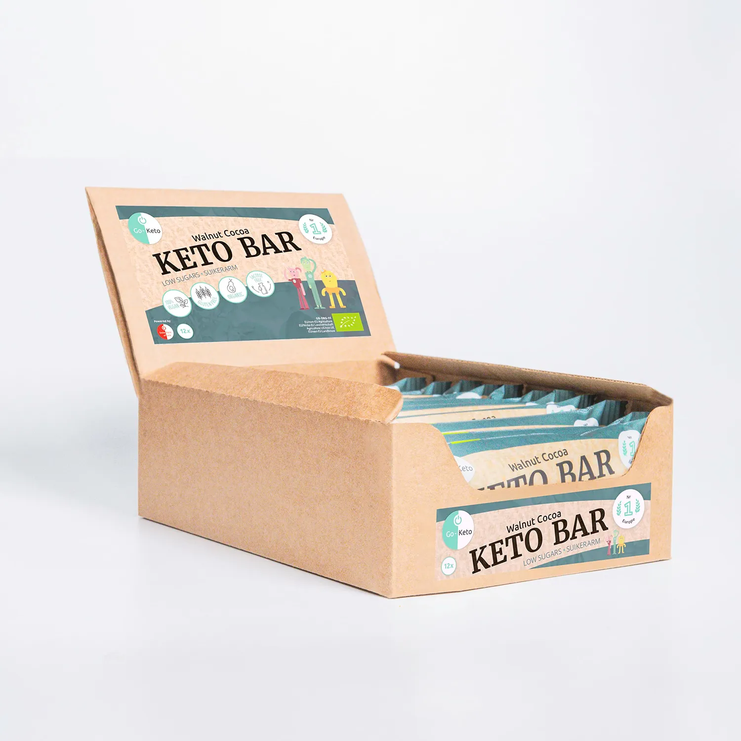 Go-Keto Bar Walnut Cocoa barretta keto 12x40g bio