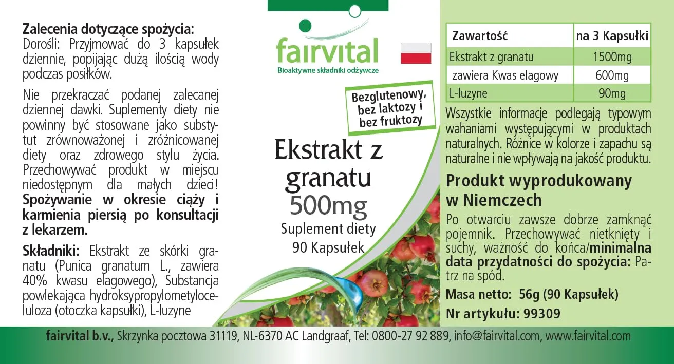 Fairvital Melograno 500 mg capsule 90 capsule acido ellagico