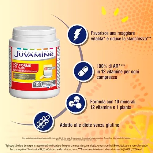 Juvamine Top Forme multivitaminico 150 compresse immunità