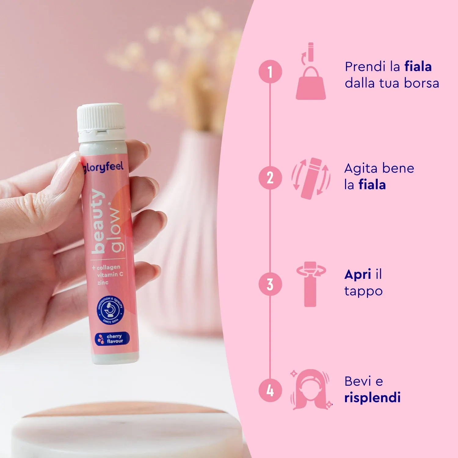 gloryfeel Beauty Glow Collagene Fiale Acido Ialuronico