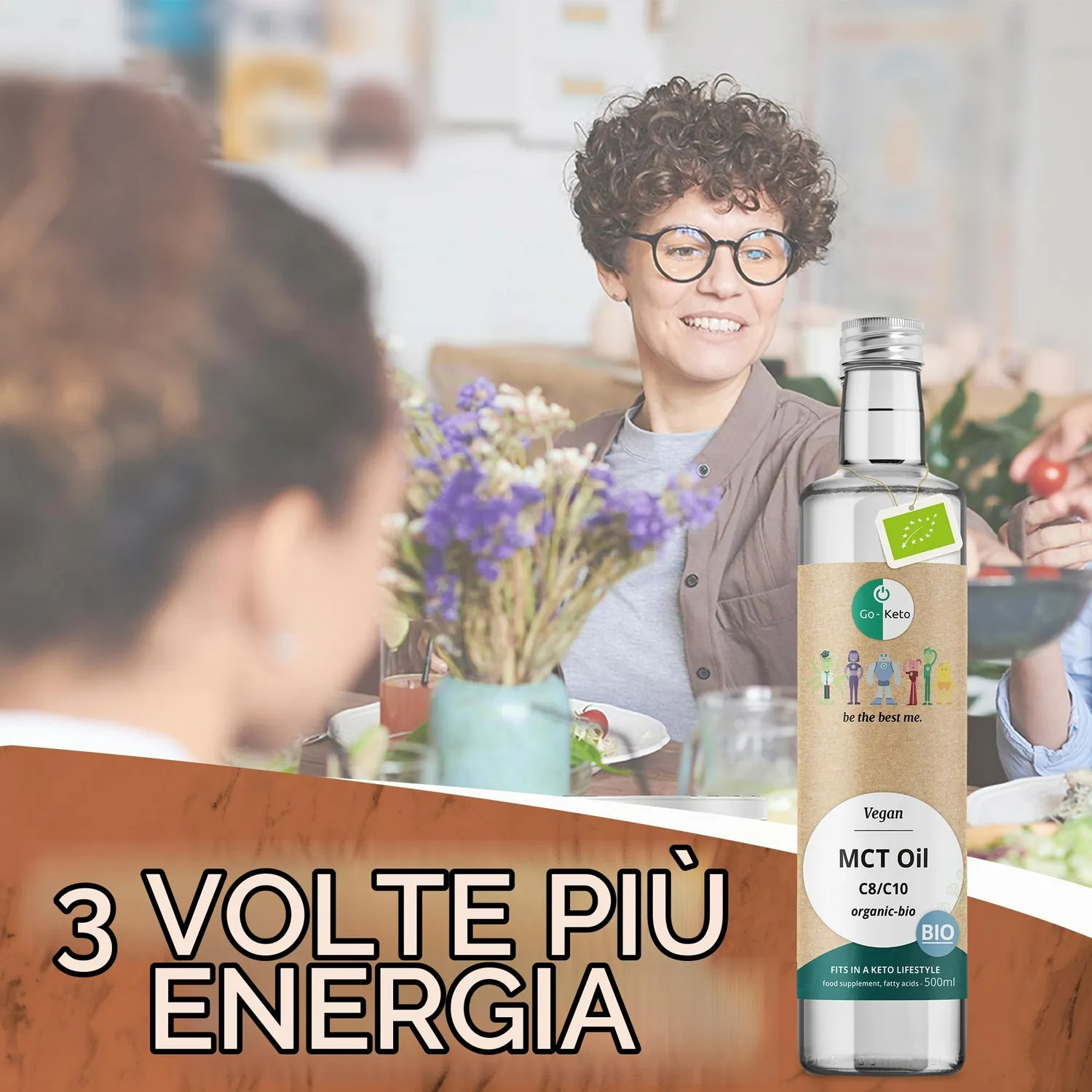 Go-Keto Olio MCT Bio C8 C10 500 ml cocco keto vegano