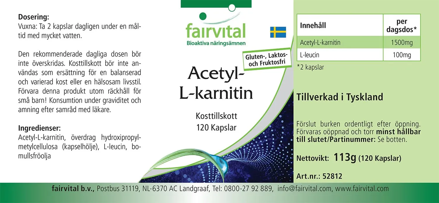 Fairvital Acetil-L-Carnitina Capsule 120 pz 1500 mg