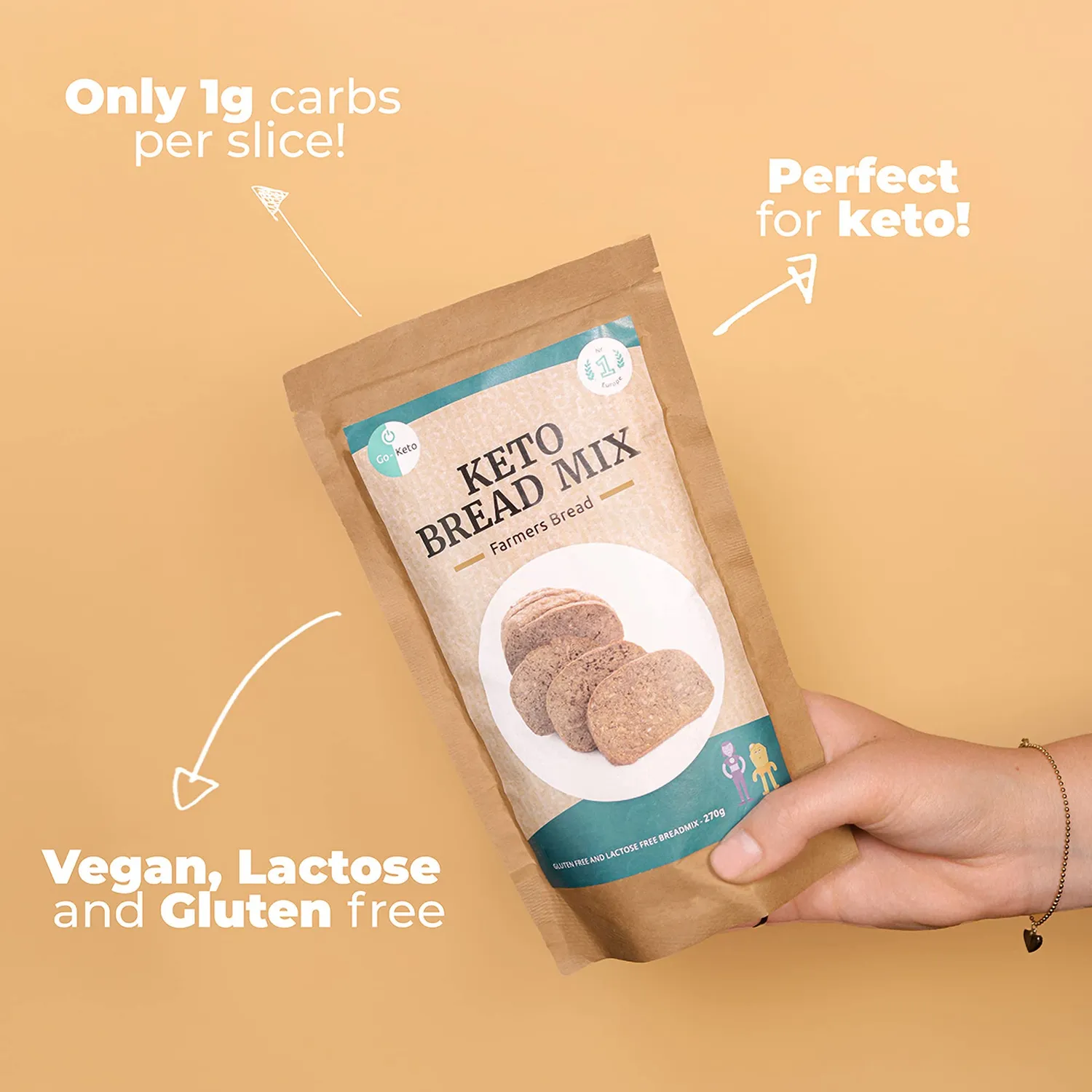 Go-Keto Farmers Bread miscela pane keto 3x270g senza glutine