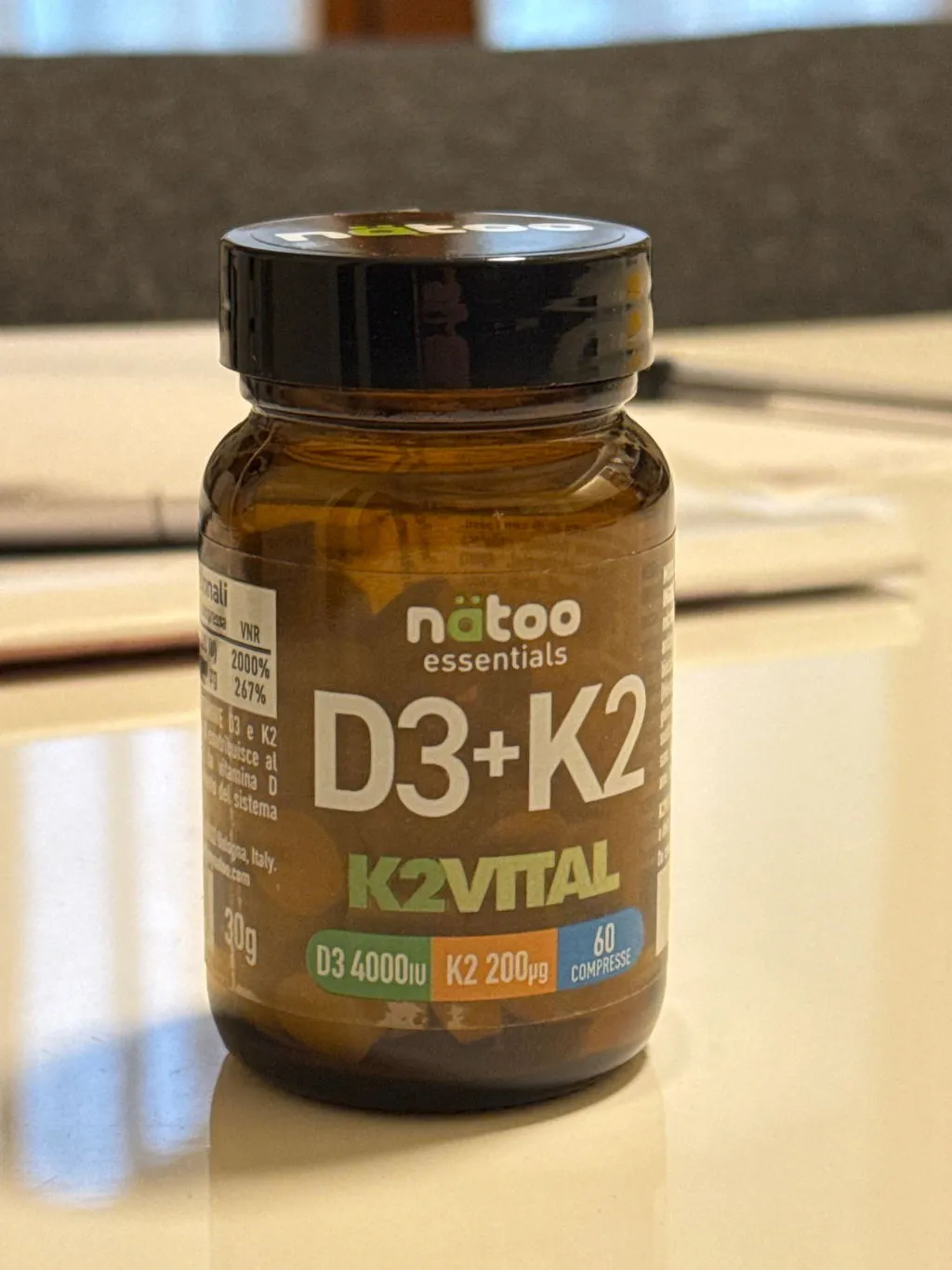 Natoo Essentials D3 K2 Vitamina Integratore 60 Compresse Calcio