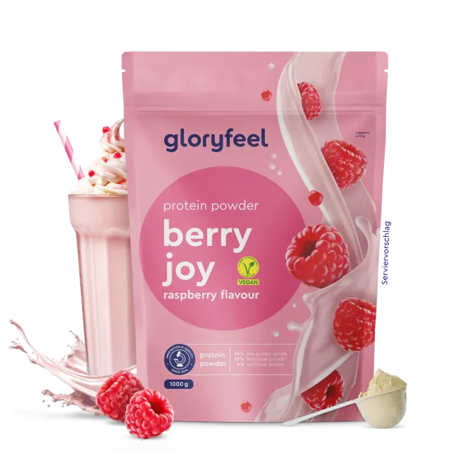 gloryfeel Berry Joy proteine polvere vegane 22 g frutti rossi