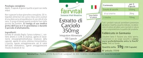 Fairvital Estratto di Carciofo capsule 100 capsule cinarina