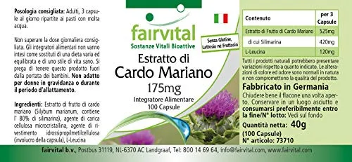 Fairvital Cardo Mariano capsule 100 da 175 mg silimarina 80%