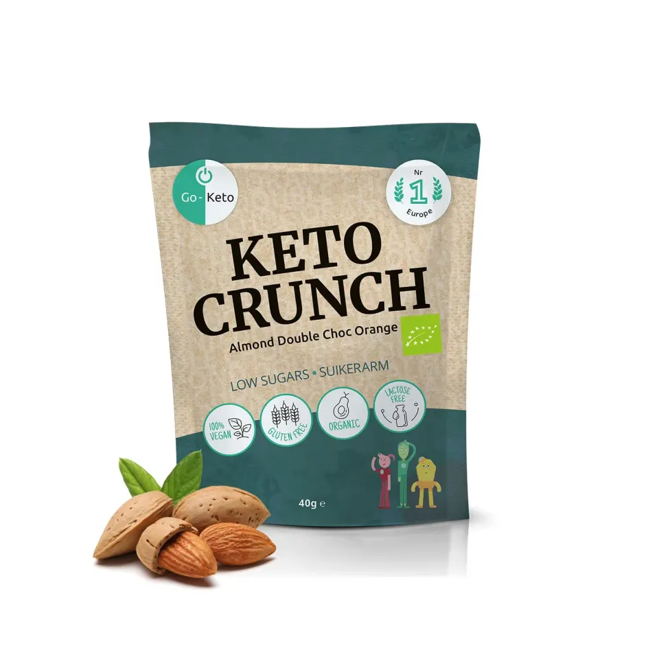 Go-Keto Crunch Almond Double Choc snack 10x40g vegano