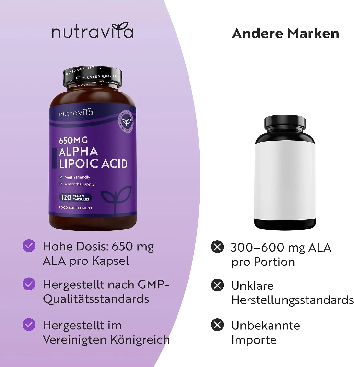 Nutravita Acido Alfa Lipoico 650 mg capsule 120 vegane