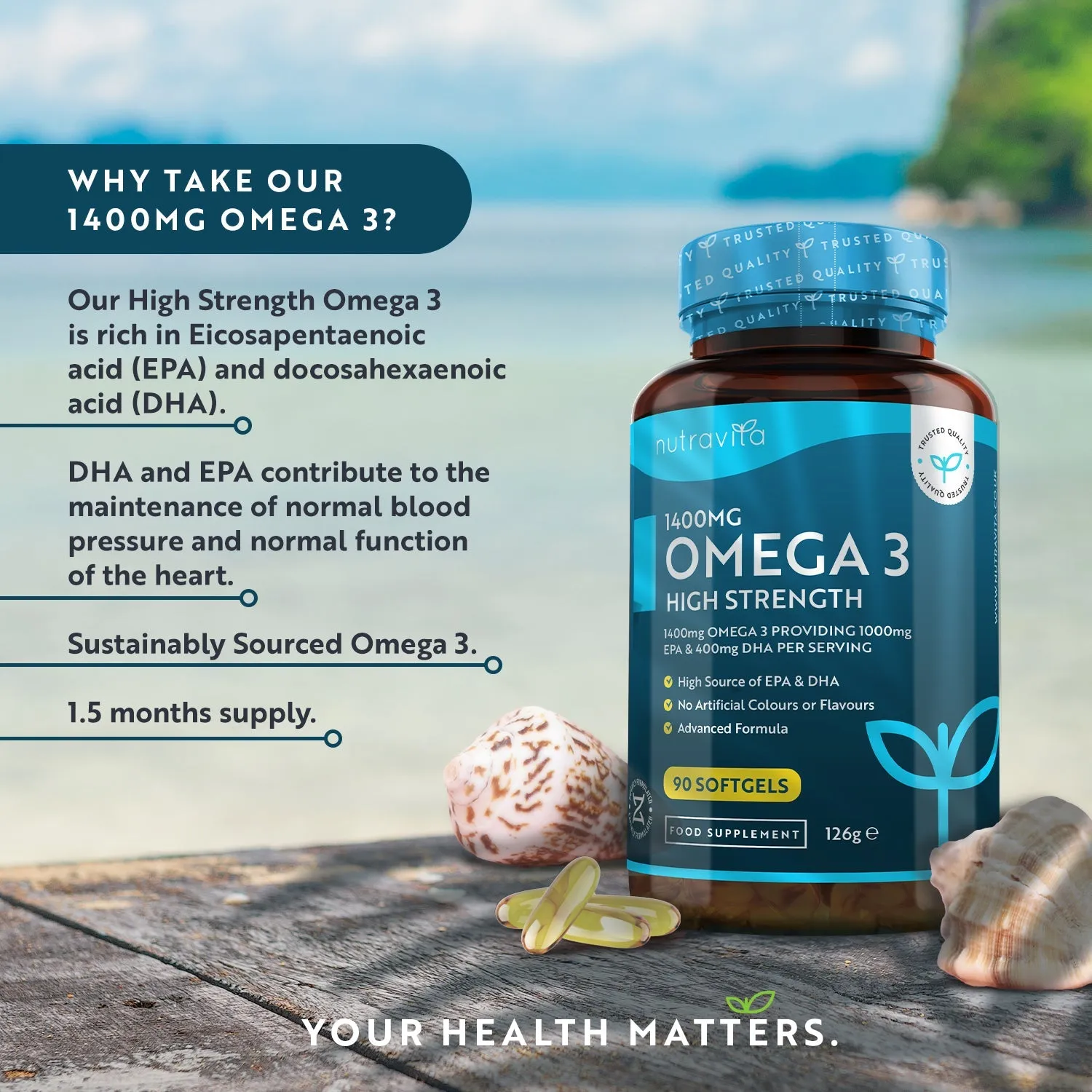 Nutravita Omega 3 2000mg softgel EPA DHA alta resistenza