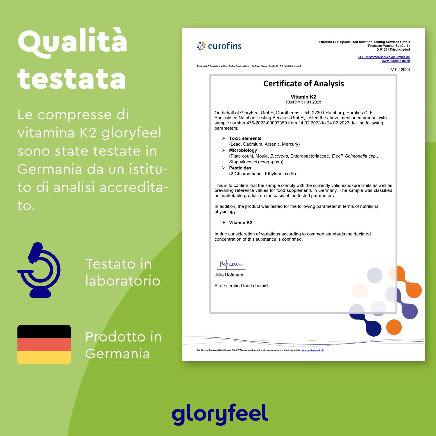 gloryfeel Vitamina K2 Integratore Compresse Vegan Ossa