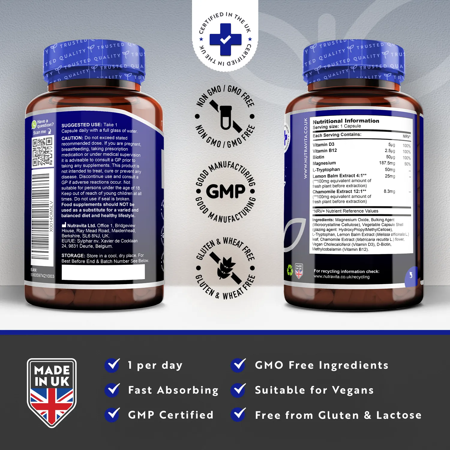 Nutravita Sonno Naturale Capsule Notte con Magnesio