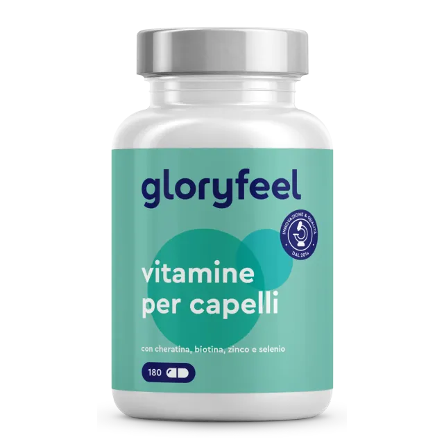 gloryfeel Vitamine per Capelli capsule 180 pezzi biotina cheratina
