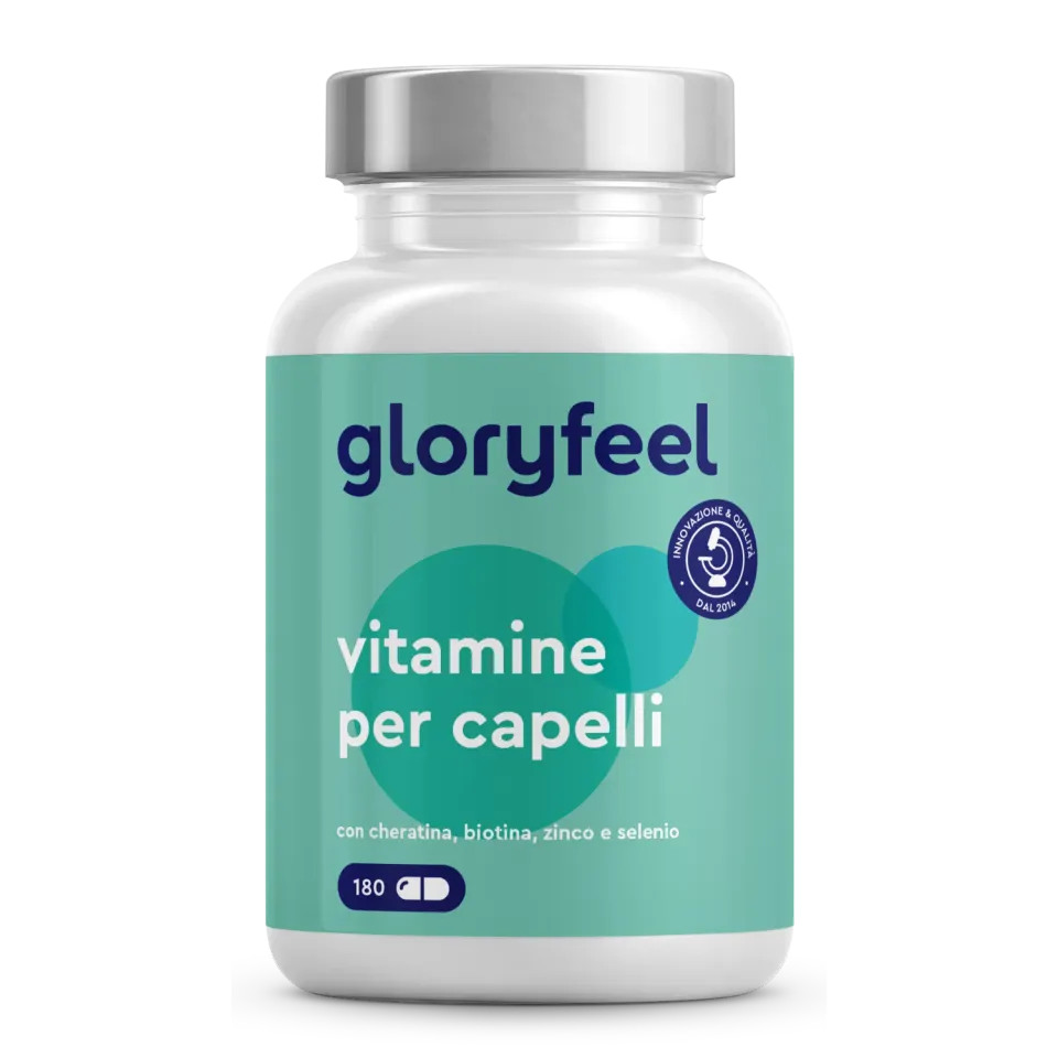 gloryfeel Vitamine per Capelli capsule 180 pezzi biotina cheratina