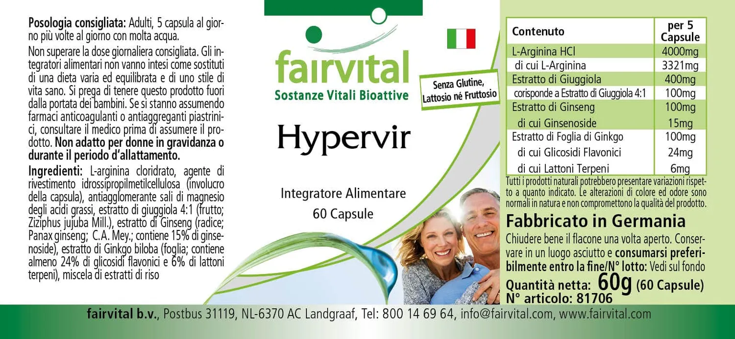 fairvital Hypervir capsule con arginina 60 capsule