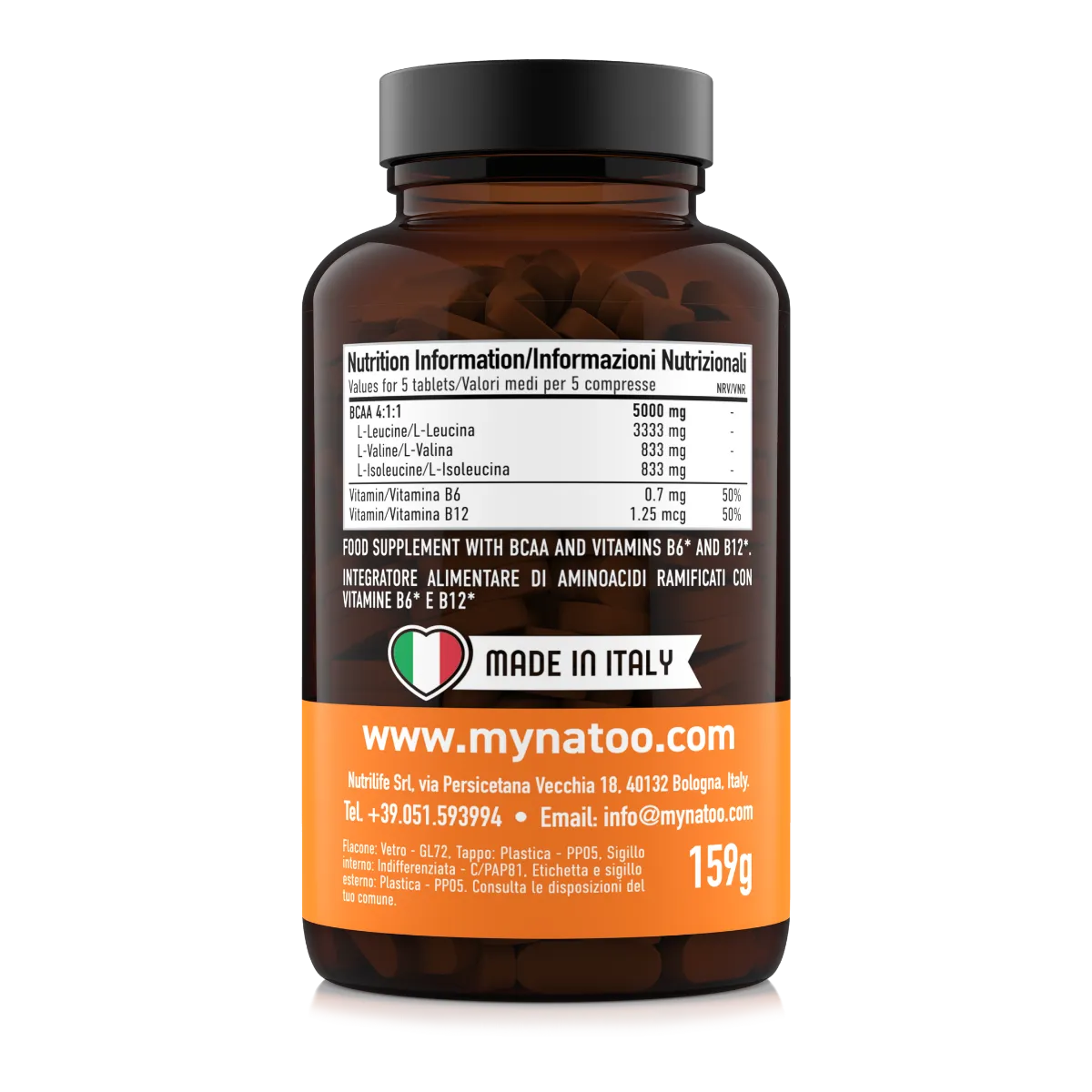 Natoo Performance BCAA 4:1:1 integratore 150 compresse con B6 e B12