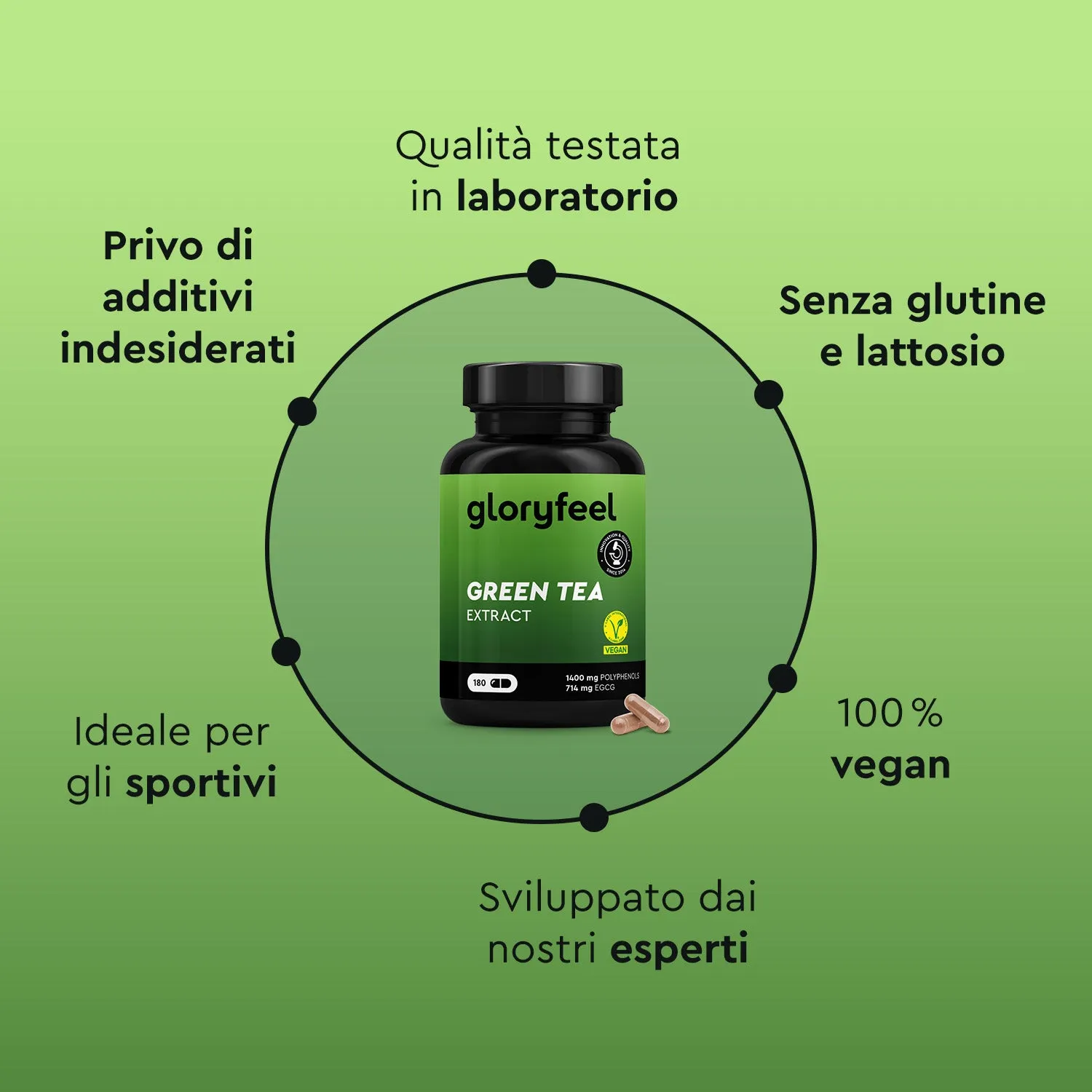 gloryfeel Tè Verde capsule estratto EGCG