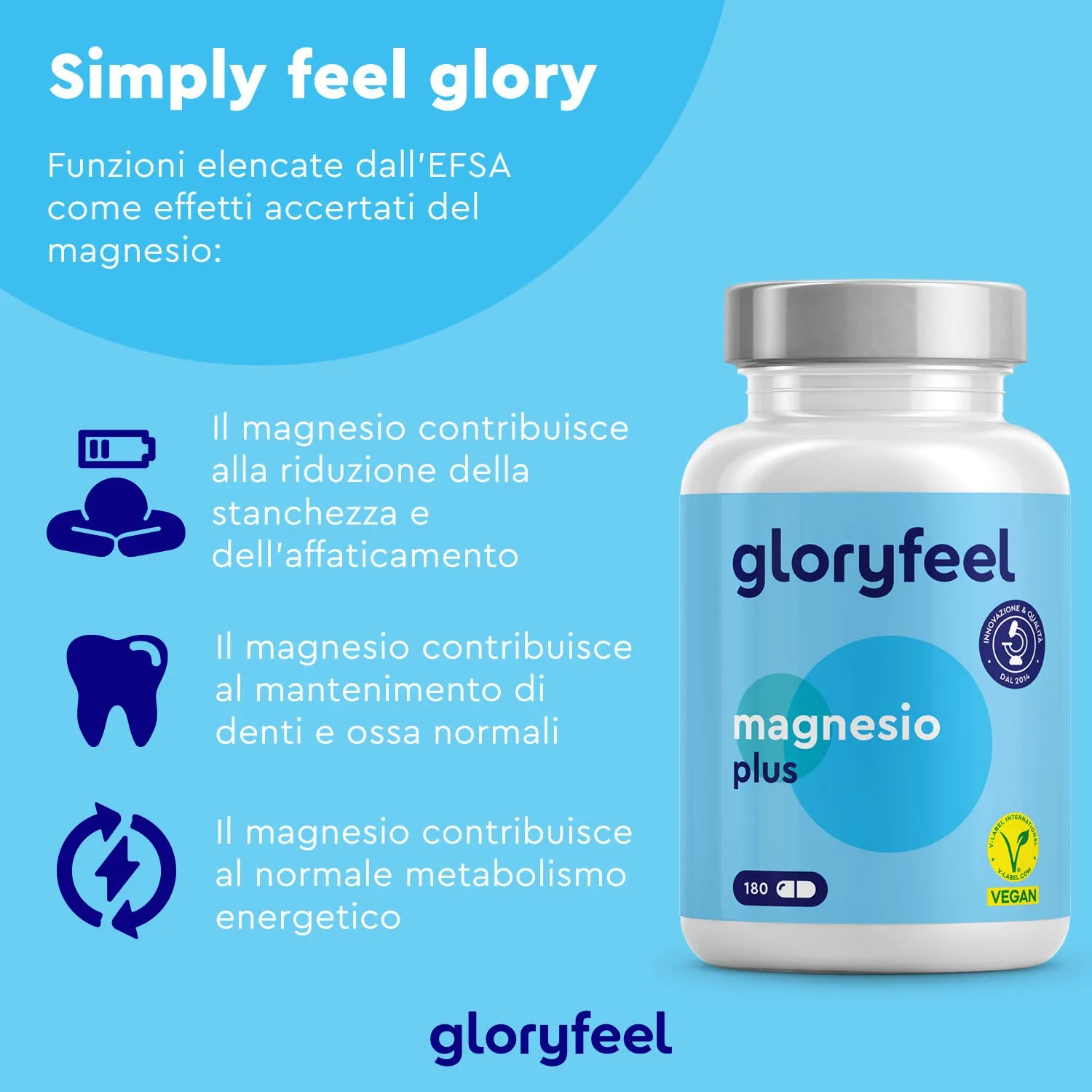 gloryfeel Magnesio Plus Minerale 180 capsule