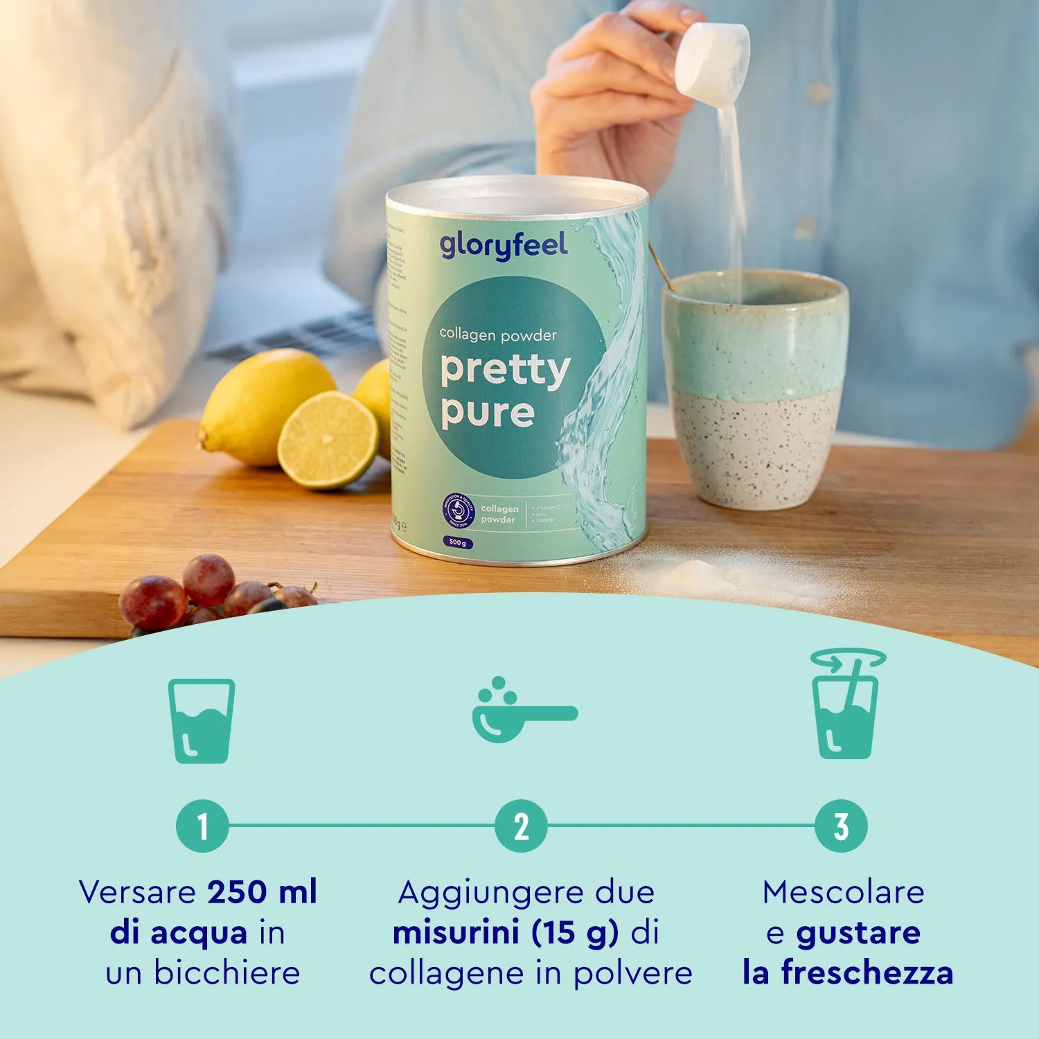 gloryfeel Pretty Pure collagene in polvere idrolizzato