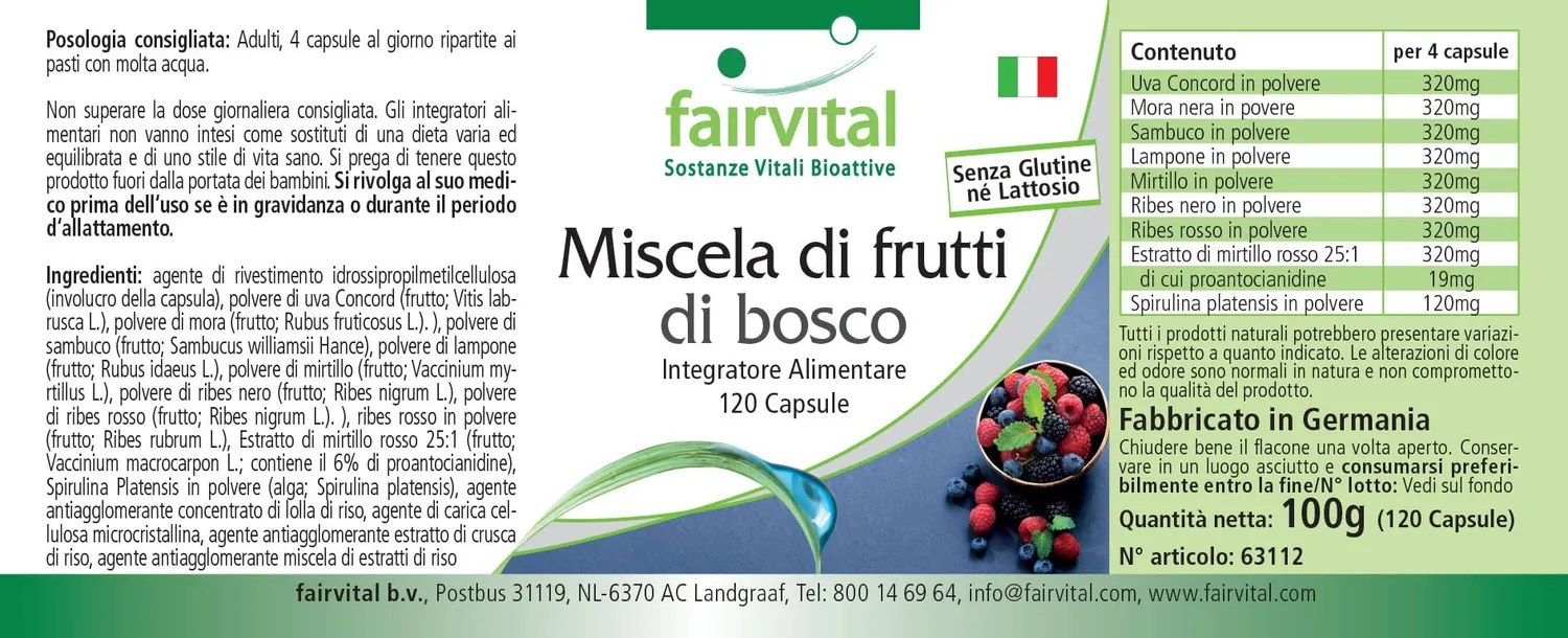 fairvital Mix di Bacche capsule 120 8 bacche e spirulina vegan