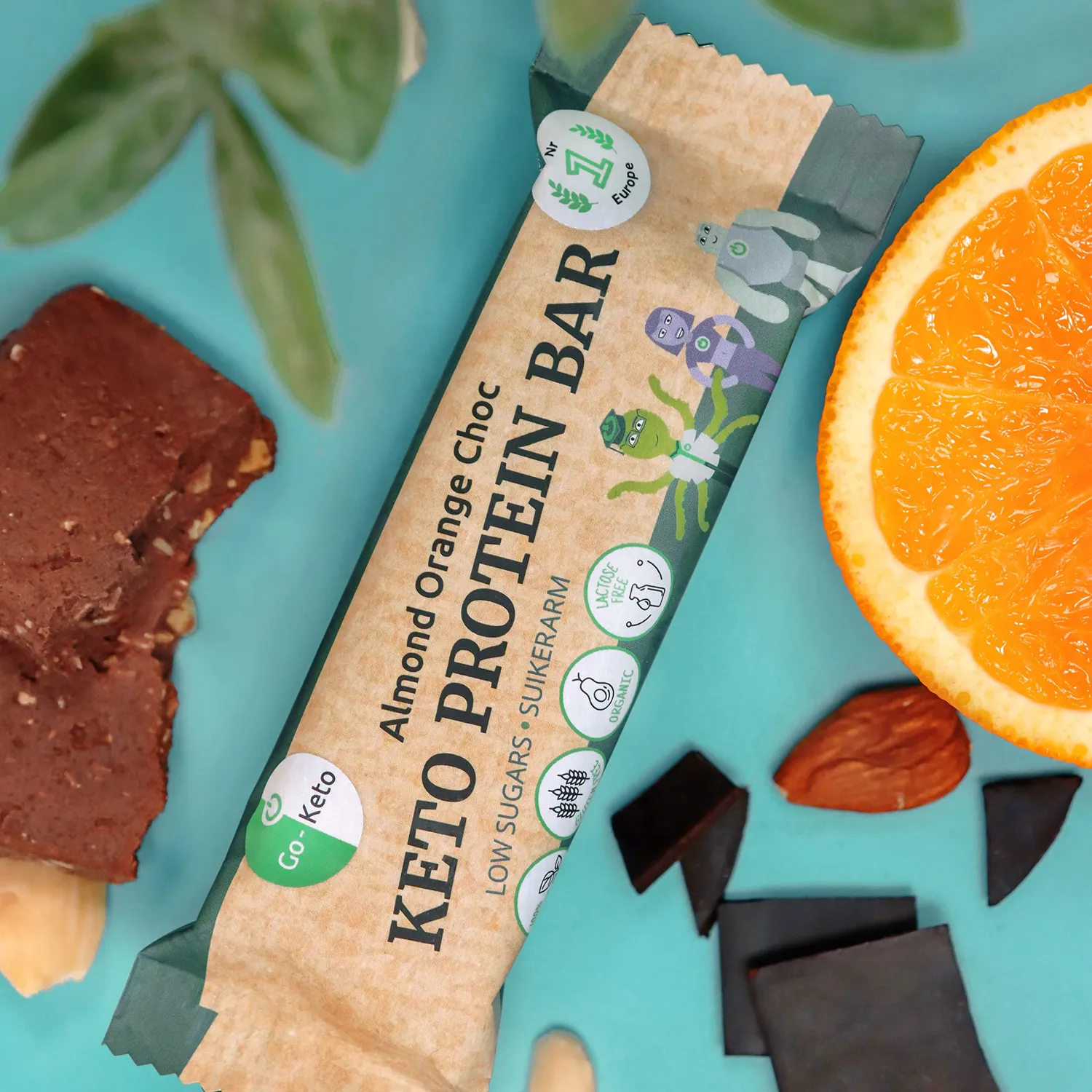 Go-Keto Almond Orange Choc barrette proteiche 16x40g senza zucchero