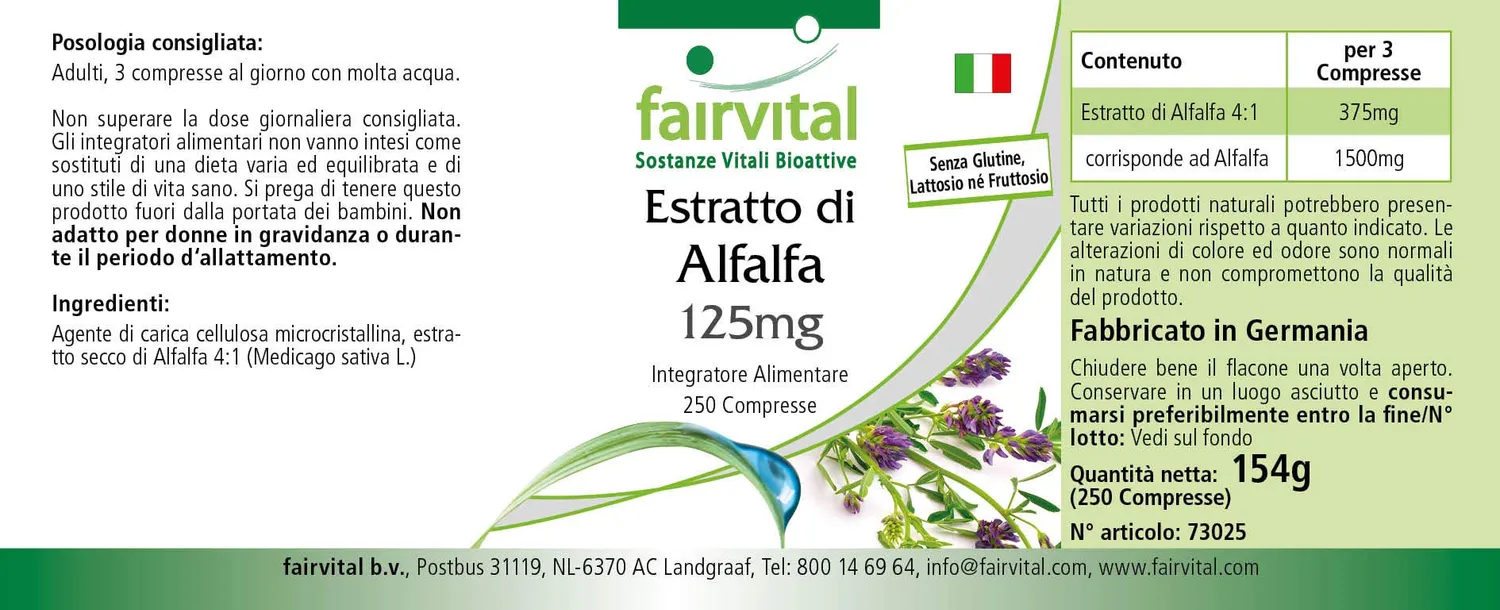 Fairvital Erba Medica Compresse 250 pz Estratto Vegano