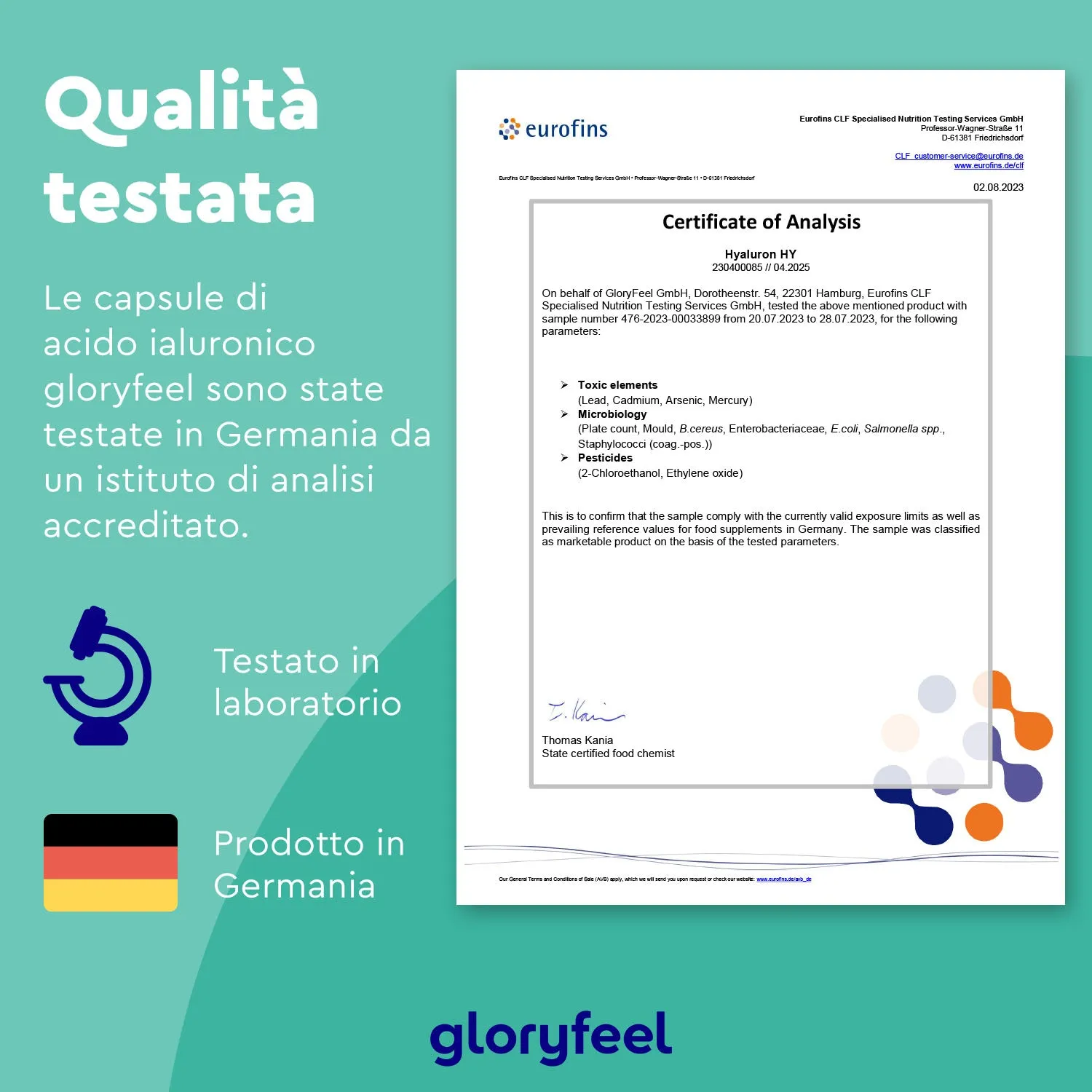 Gloryfeel Acido Ialuronico capsule 90 pezzi 525 mg idratazione