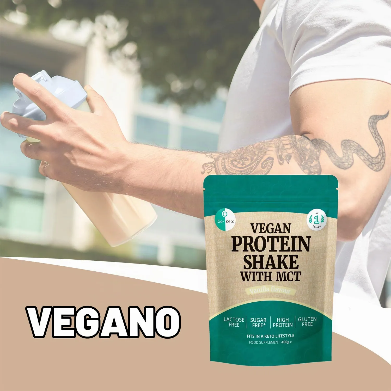 Go-Keto MCT Vegan Protein Shake vaniglia 400 g keto