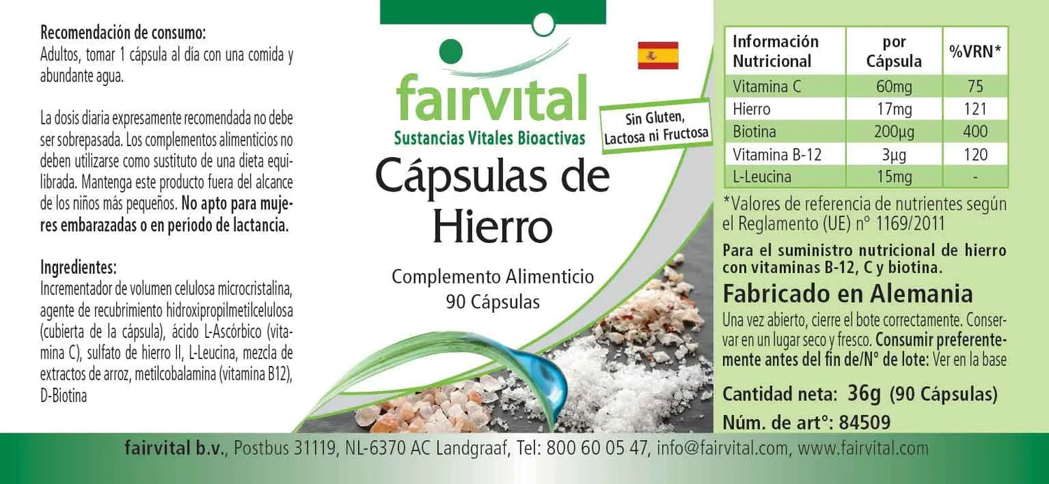 Fairvital Ferro con Vitamina C 90 capsule vegane