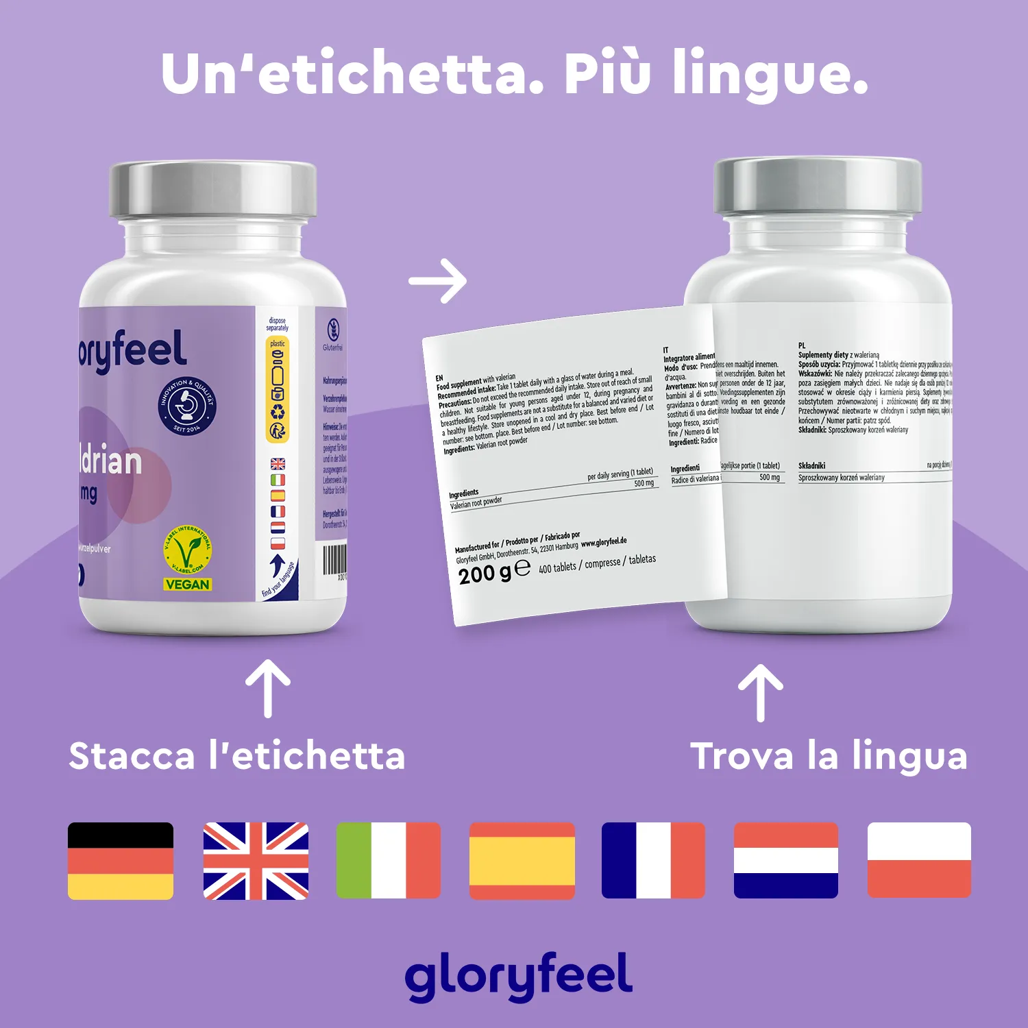 gloryfeel Valeriana Compresse vegan relax sonno