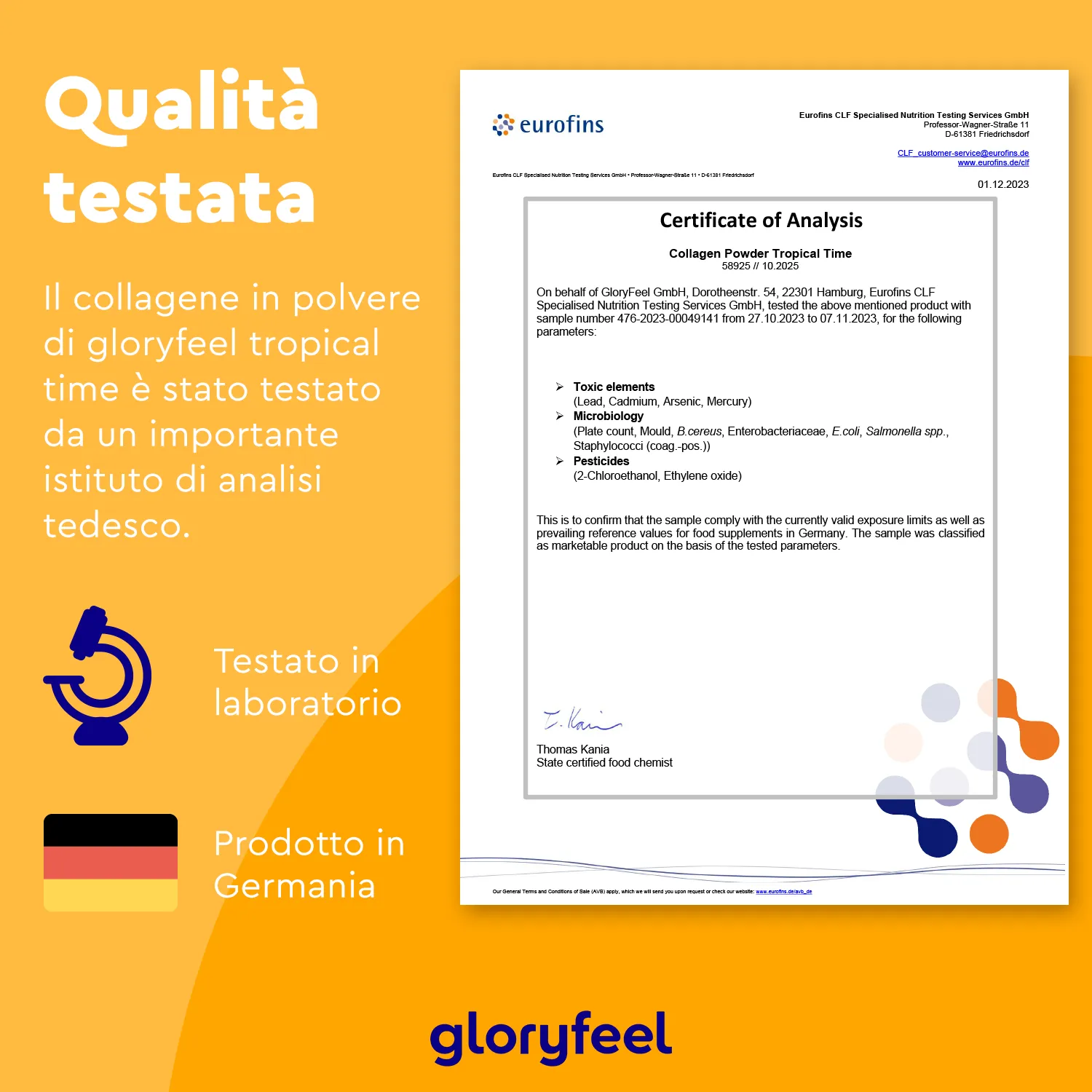 gloryfeel Tropical Time collagene in polvere gusto tropicale senza glutine