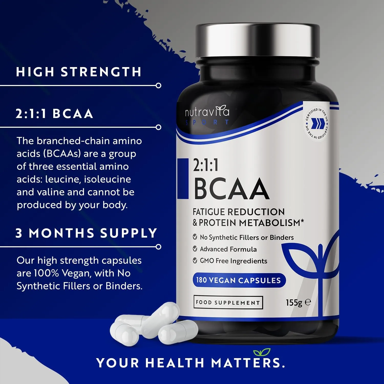 Nutravita BCAA Aminoacidi Integratore vegan B6 B12