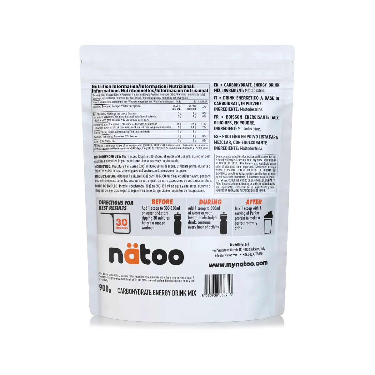 Natoo Performance Maltodestrine drink energetico 900g neutro