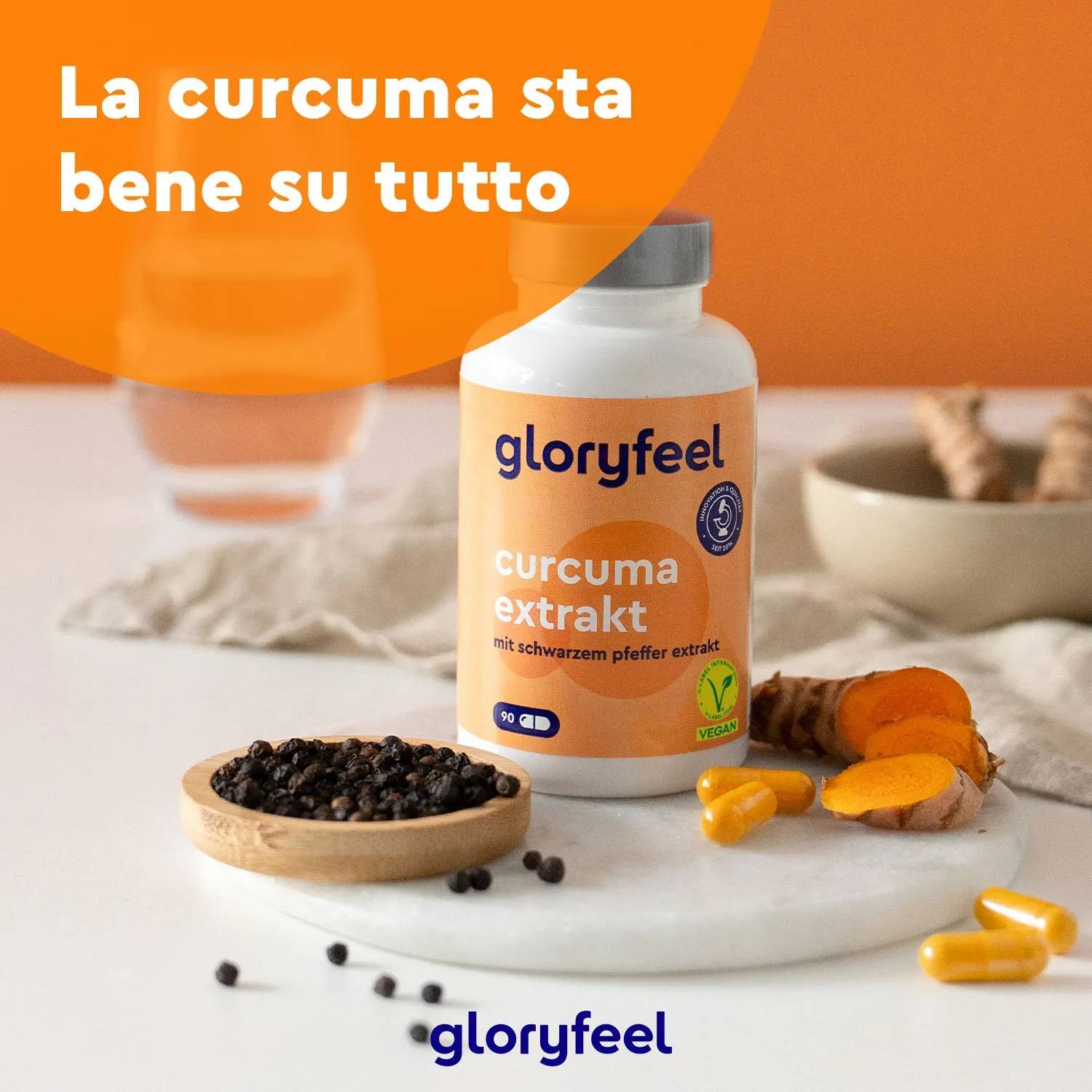 gloryfeel Estratto di Curcuma capsule vegane senza glutine